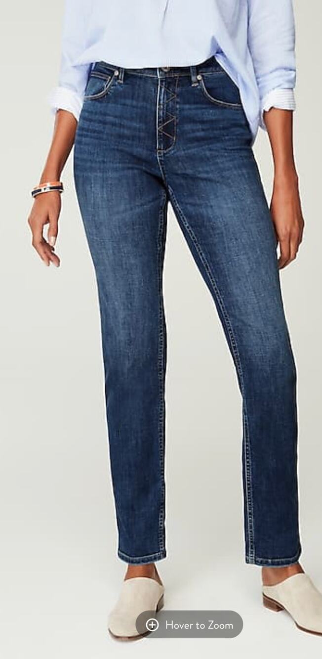 J Jill High Rise Straight Leg Denim Jeans Portside Wash Womens Size 8 Tall New